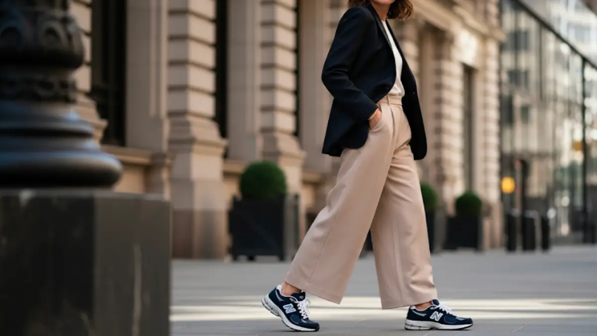 ニューバランス2002Rネイビーを使った大人のレディースコーデ