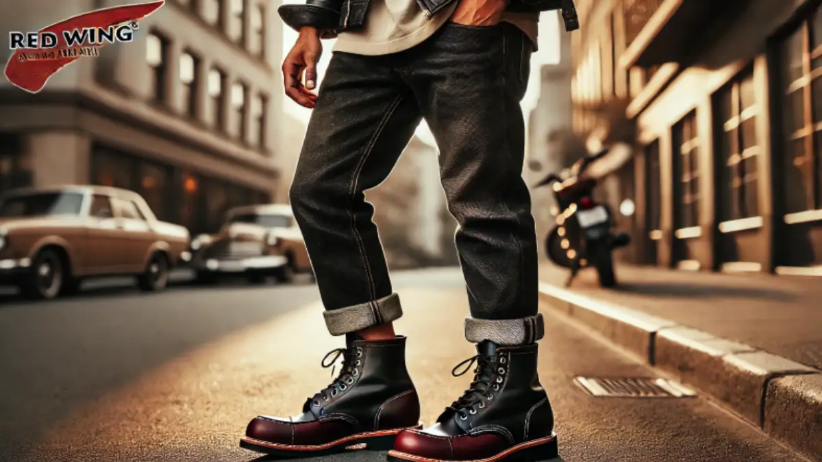 Red Wing 2966 茶芯ブラックのエンジニアブーツとセルビッジデニムを合わせた秋冬コーディネート