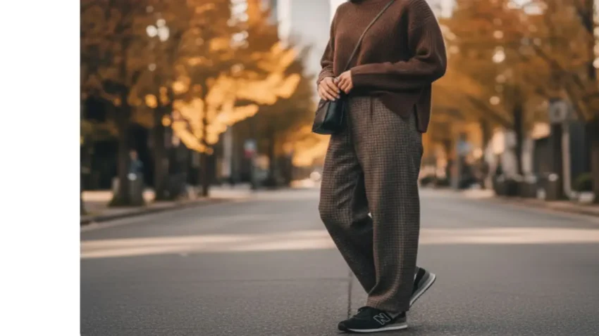 ニューバランス996 冬通勤コーデ キャメルロングコートとグレースニーカーの組み合わせ